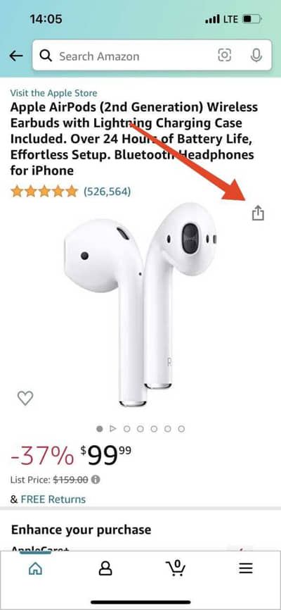 Sharing Product Link on the Amazon App from The iPhone2