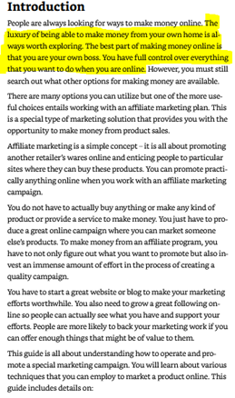 First page - Affiliate Marketin Launch A Six-Figure Business With Clickbank Products, Affiliate Links, Amazon Affiliate Program, And Internet Marketing by Noah Gray & Michael Fox