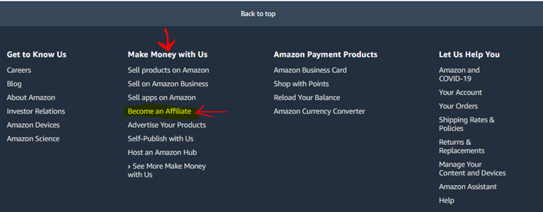 Head to the Amazon Associates Homepage and Hit the Sign Up Button