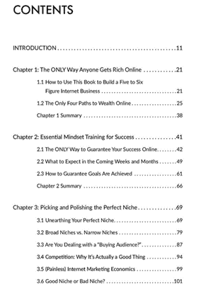 Table of contents - From Nothing by Ian Pribyl